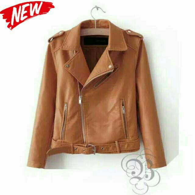 Jaket Kulit Wanita - Jaket Kulit Sabuk Korea