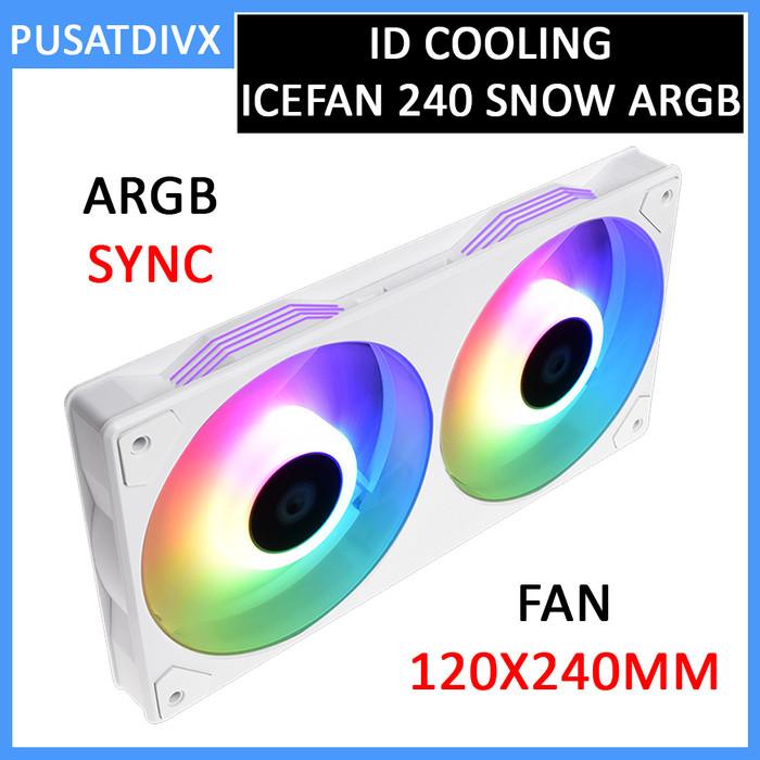 ID COOLING ICEFAN 240 SNOW ARGB 12X24CM FAN ID-COOLING CASING KIPAS