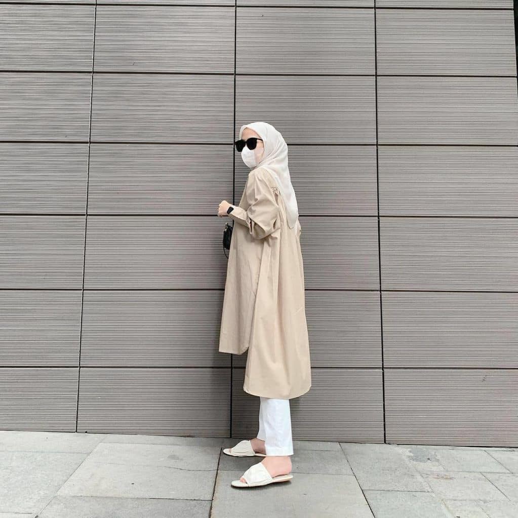 Hanley Long Shirt / Baju Tunik Wanita Terbaru 2021 / Atasan Muslim Wanita Termurah / OOTD Muslim Kekinian-7