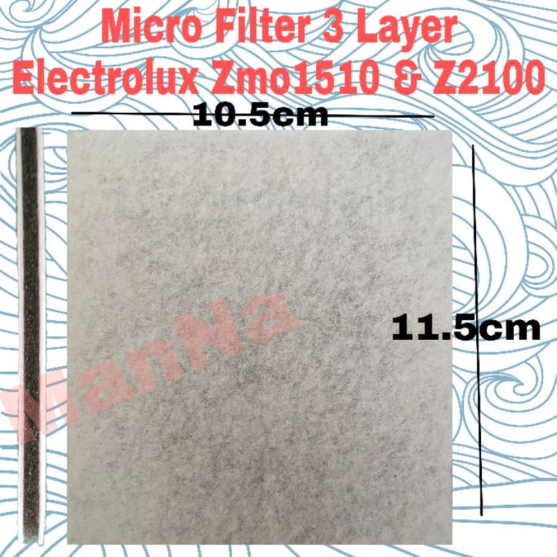 Micro Filter Vacuum Cleaner Electrolux Mobione Zmo1510 Listo Z2100 3 Layer E89 ZMO 1510 Z 2100 Tebal