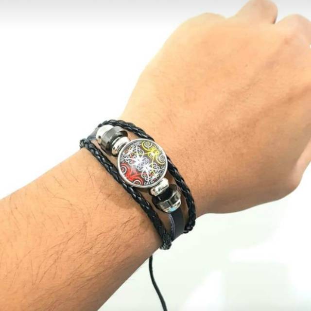 Gelang Custom Tema DAYAK Kulit Multilayer