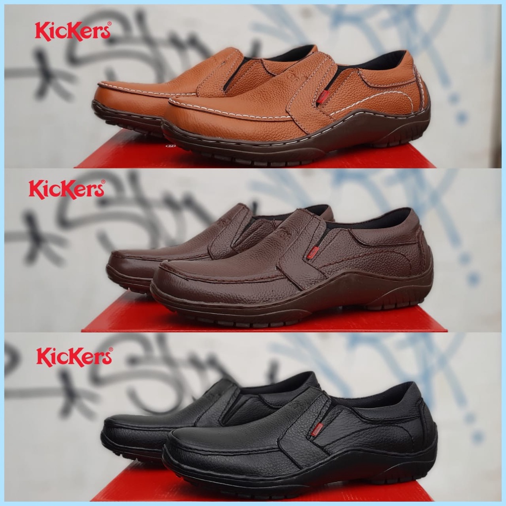 SEPATU FORMAL PRIA KICKERS SLIP ON BAHAN KULIT/SEPATU SLIP ON PRIA ASLI BAHAN KULIT KICKER 070/SEPAT