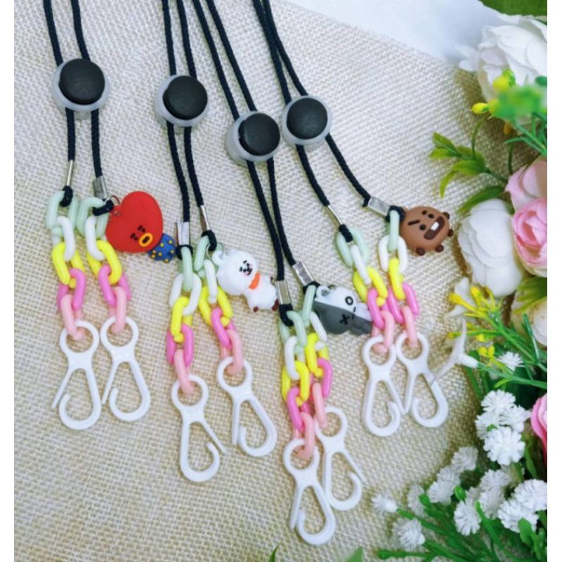 Strap Masker Anak Rantai Karakter Bts Landyard Mask Kalung Masker Tali Masker