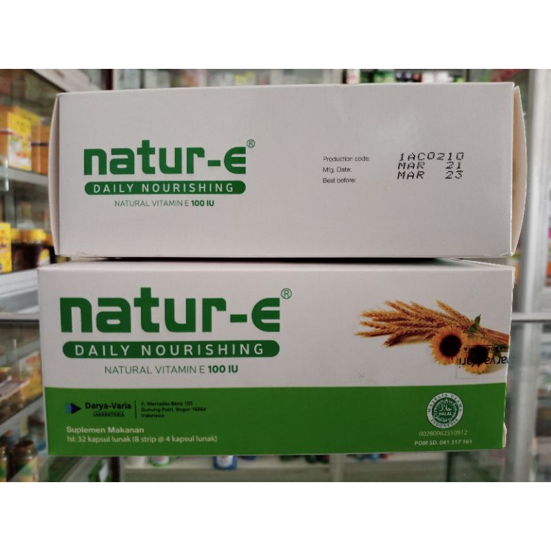 Natur-E Isi 32 Kapsul | 8 Strip @4 Kapsul | Natural Vit E 100 IU - ED 05/2024