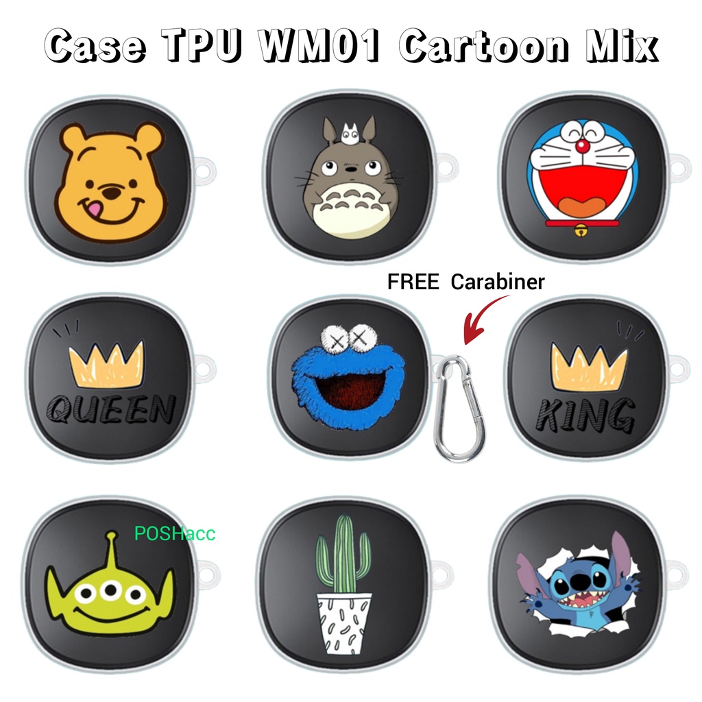 Soft Case Baseus Encok Wm01 - Cover Tpu Transparan Motif Kartun MIX Imut Cute Toy Story Elmo Pooh Do