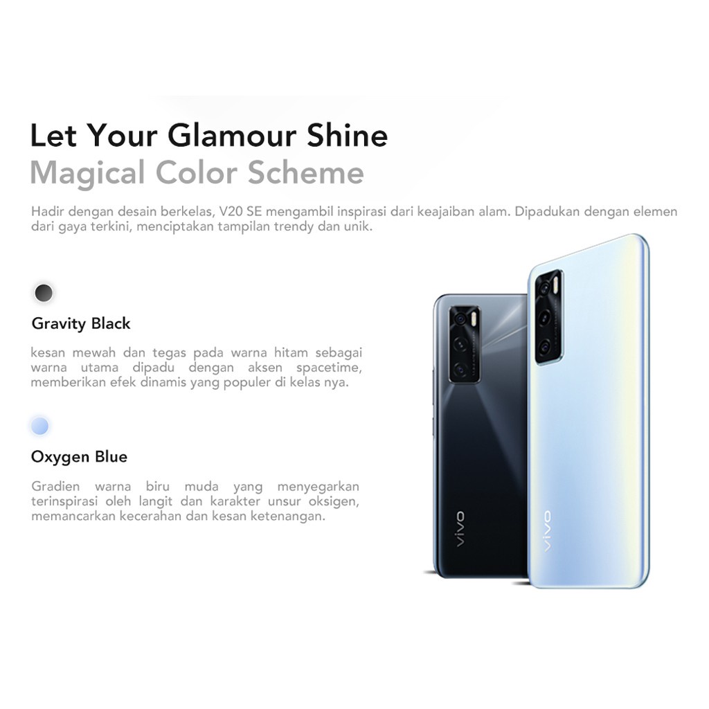 PROMO CUCI GUDANG Vivo V20SE RAM 8GB ROM 128GB BNIB Garansi Resmi Handphone Vivo v20 se baru Gratis