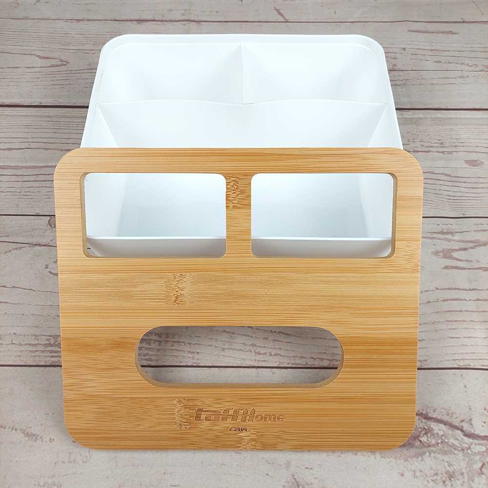 (100%BARANG ORI) TaffHOME Kotak Tisu Kayu Tissue Box 3 Grid - ZJ006