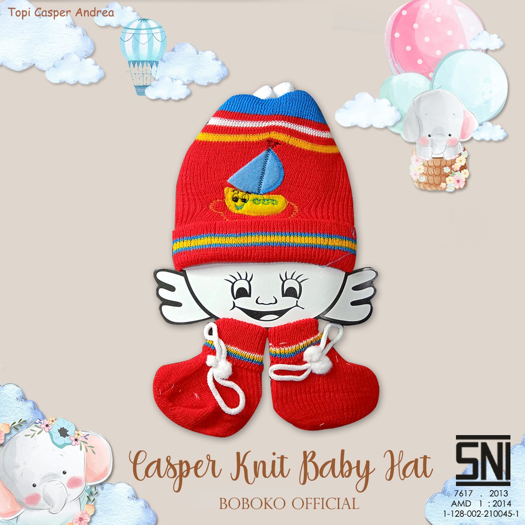 Topi Bayi Newborn Rajut Casper 0-6 bulan