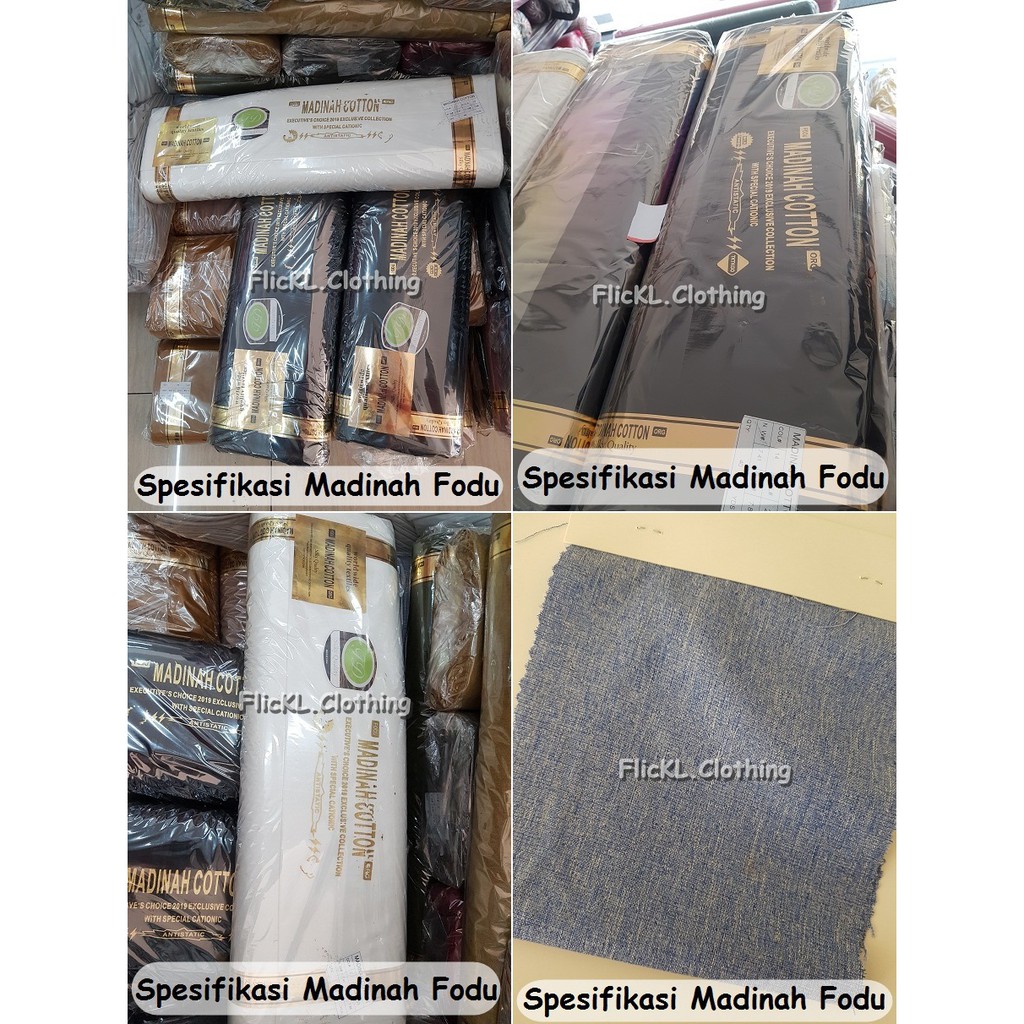 Bahan Kain Madinah Katun Cotton Fodu Jilbab Gamis Muslim Rollan