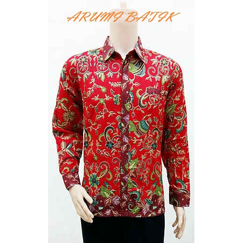 Sarimbit Pasangan Keluarga Gamis Maxi Long Dress Batik 1540 Merah