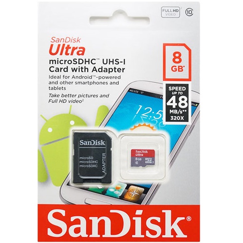 MICRO SD SANDISK class10 PLUS ADAPTOR 8GB