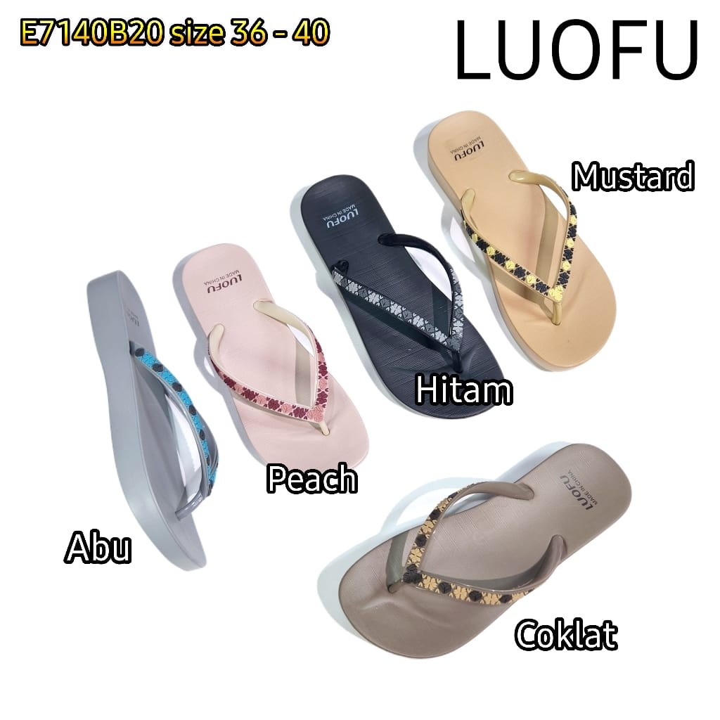 jelly sandal karet jepit wanita luofu murah import sendal cewek E7140B20