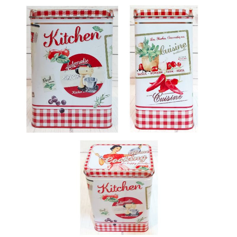 HOME COOKING TIN CAN BOX ONLY 12 x 8.5 x 17.5 cm