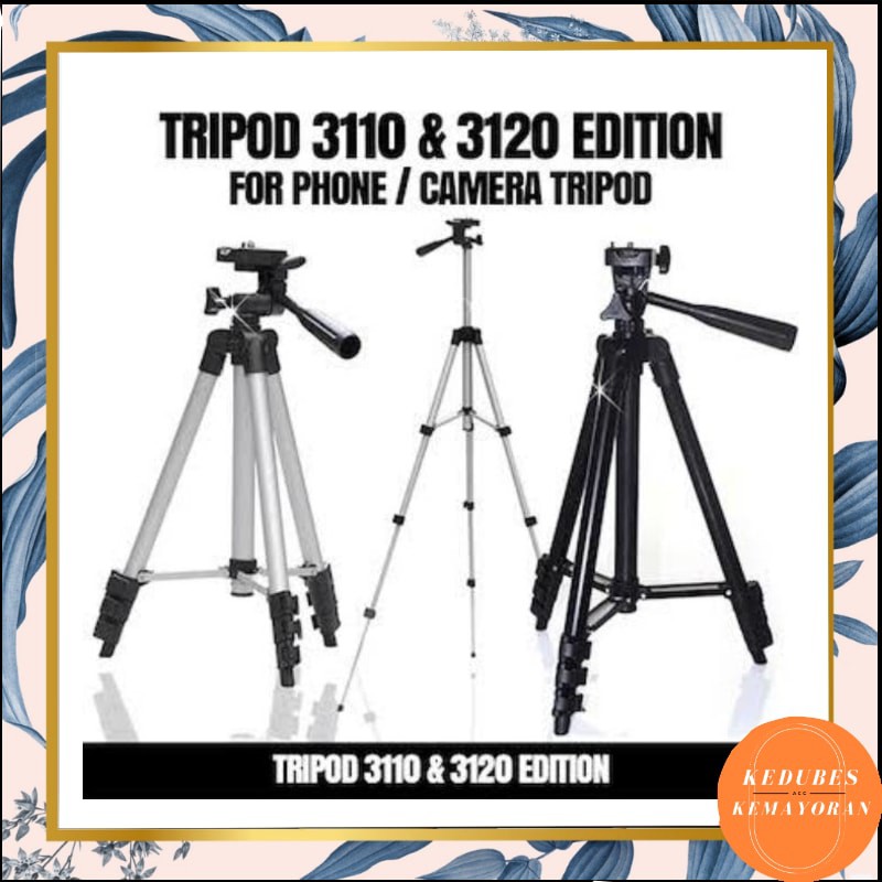 TRIPOD HITAM 3120 BLACK EDITION - Tripod Camera 1 Meter Free Holder U [BISA COD]