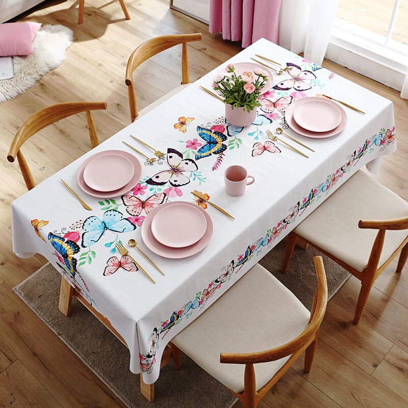 Premium Taplak Meja Makan Waterproof Tahan Air 140x180 PVC Table Cloth