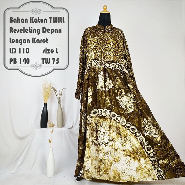 Tw75 Gamis Batik Twill Premium Motif Abstrak