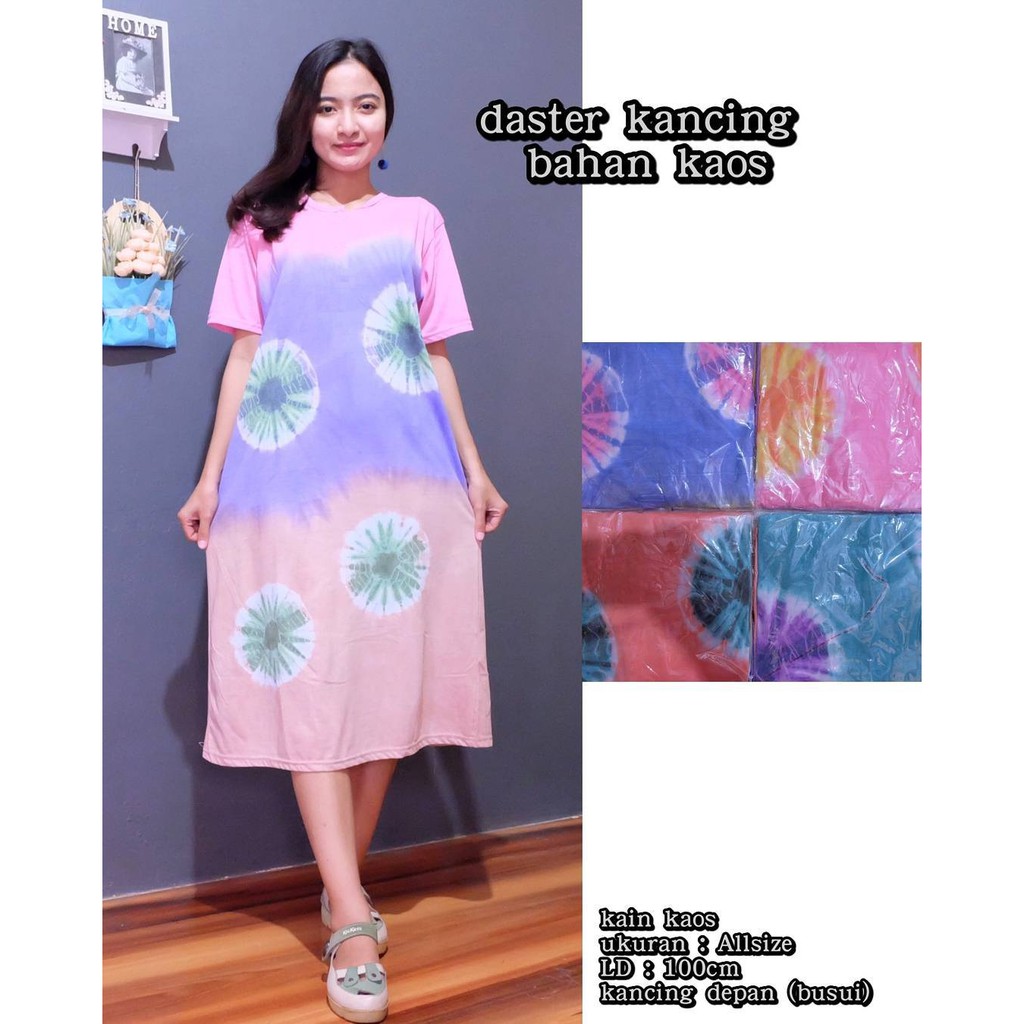 Daster kaos Tie Dye Jumputan Pekalongan aura