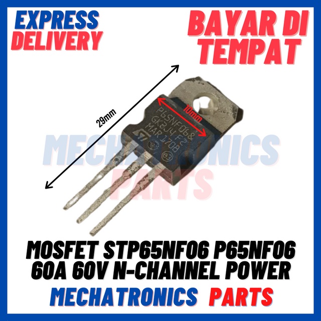 [SMC-9145] MOSFET STP65NF06 P65NF06 60A 60V N-CHANNEL POWER MOSFET