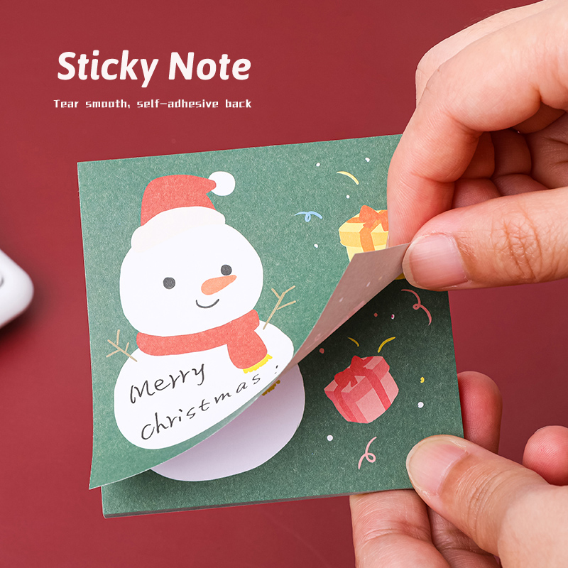 50 Lembar Sticky Note Motif Kartun Natal Untuk Hadiah Pelajar