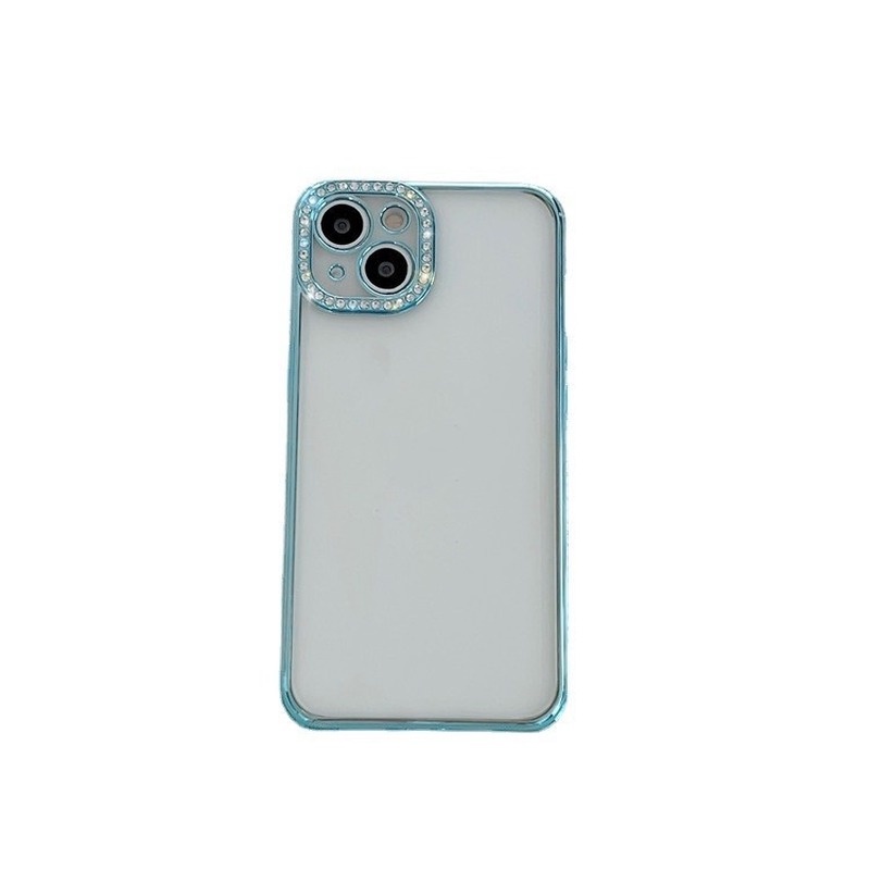 Soft Case Electroplated Shockproof Aksen Glitter Berlian Imitasi Untuk IPhone 12 13 Pro Max