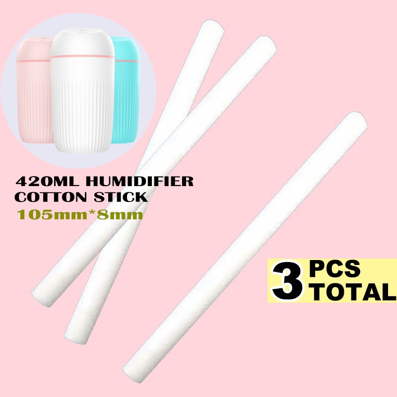 YUHO Diffuser humidifier mobil portable essential oil reed hampers safe care aromatheraphy pembersih udara Pelembab minyak esensial aromaterapi parfum pengharum uap ruangan air purifier penyejuk infuser minimisk-cotton 420ml 3pcs