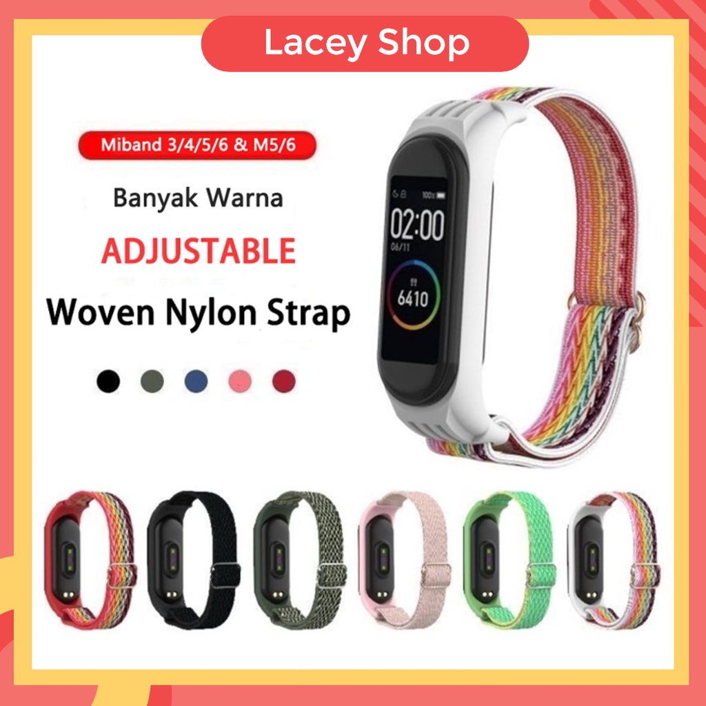 Strap Nylon Xiaomi Mi Band 7 6 5 4 3 Sport Loop with Buckle for Women and Men Soft Breathable Bracelet