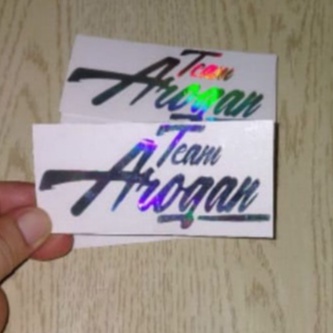 stiker cutting motor &amp; helm TEAM AROGAN logo terbaru murah aksesoris variasi keren