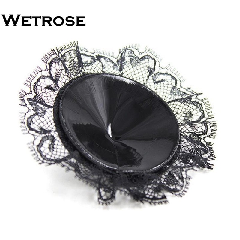 【Wetrose】 Stiker Penutup Puting Payudara Sexy Bahan Lace Warna Hitam Untuk Wanita Nipple Cover Lace