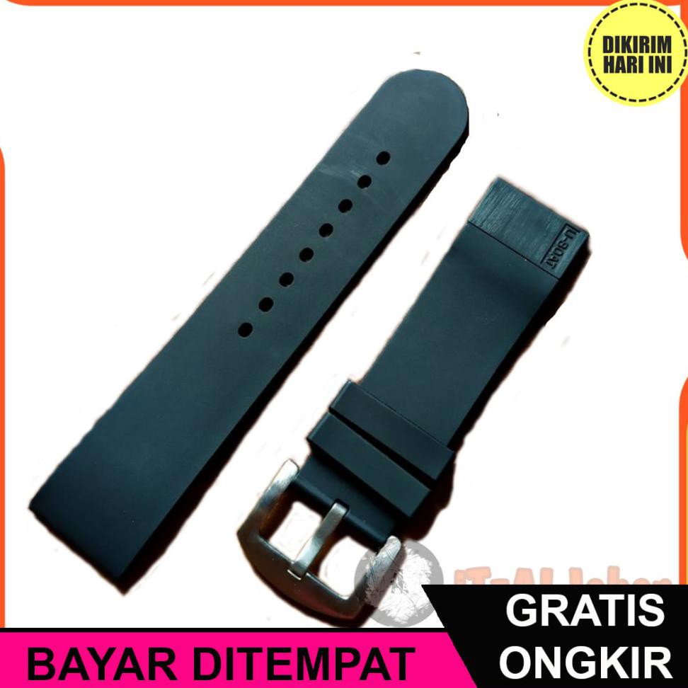 (BAYAR DITEMPAT) OE5369 TALI JAM TANGAN U BOAT RUBBER STRAP 24MM TALI JAM UBOAT