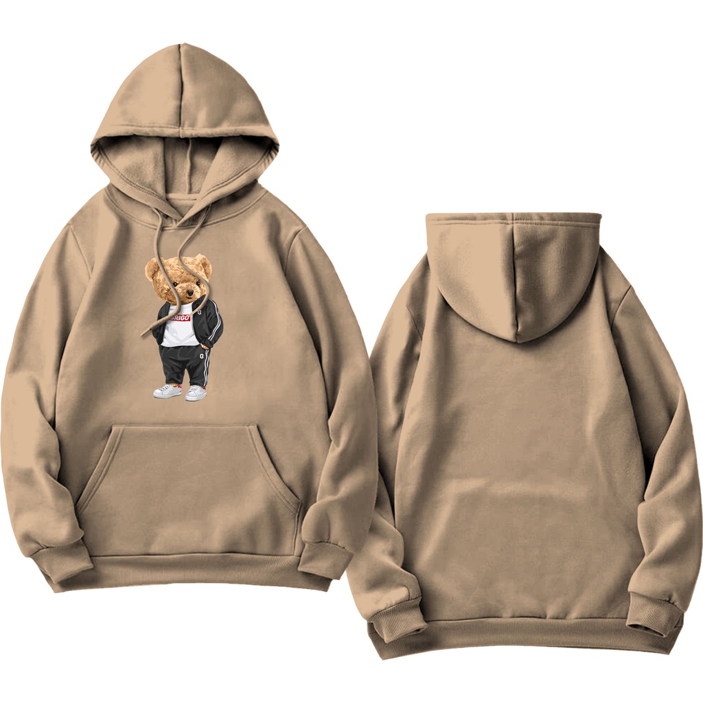 Sweater Hoodie BRIGO Sablon DTF Fleece Cotton || BRIGO Jumper Hoodie Sporty Beruang M-XXL (Pria &amp; Wanita) Free stiker&amp;Gantungan Kunci
