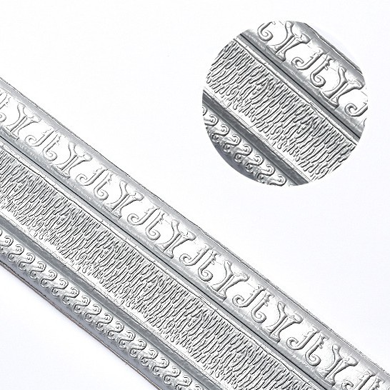 (COD)2.3 Meter 3D Stiker Dinding Dinding Perbatasan Hiasan Dinding Garis Perbatasan Hiasan Dinding Garis Skirting Garis Perbatasan Stiker Dinding Wallpaper Dekorasi Perekat Diri Tahan Air Strip-T1-6 Perak 2.3 Meter