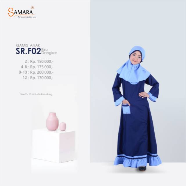 Samara gamis anak F02 dongker