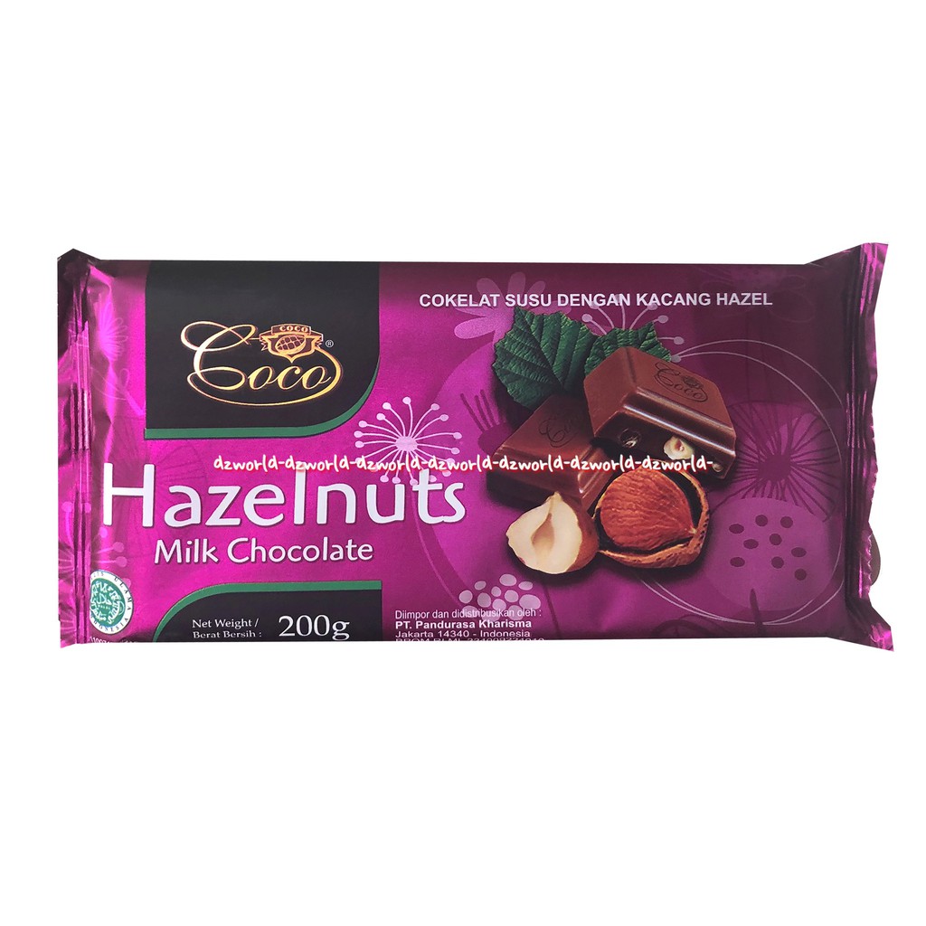 Coco Milk Chocolate 200gr Coklat Rasa Almonds Hazelnuts Creamy Cokelat Milk Choco Milk Kemasan Ungu