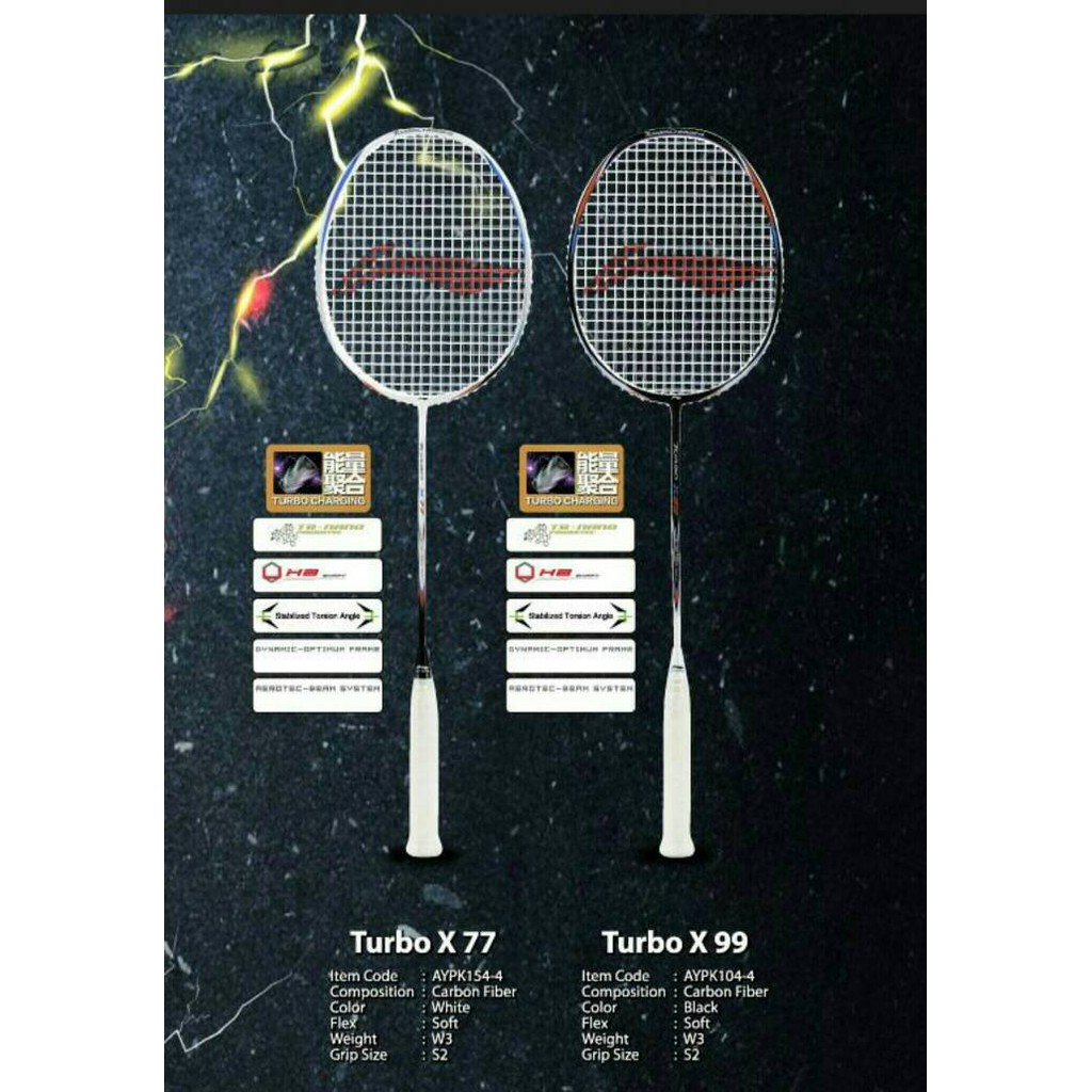Original Lining Turbo X77 / X99 Raket Badminton