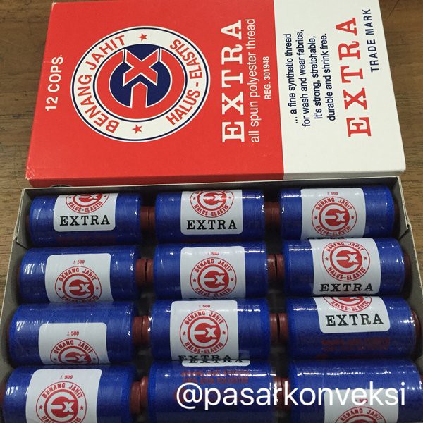 Terbaru   Benang EXTRA Biru Benhur/ Biru BCA
