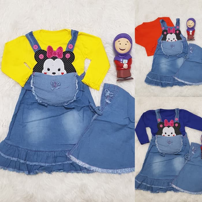 Baju Muslim Anak Bayi Perempuan Gamis Anak Set Muslim Overall Jeans