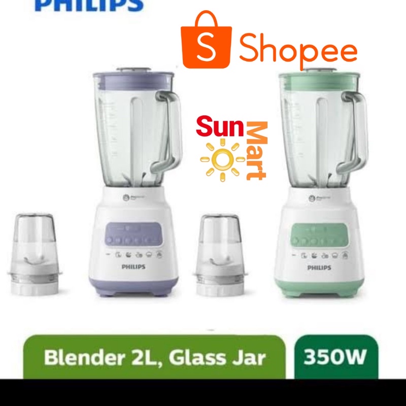 Philips Blender Kaca 2Liter 2in1 HR2222 HR 2222 Glass ProBlend Crush
