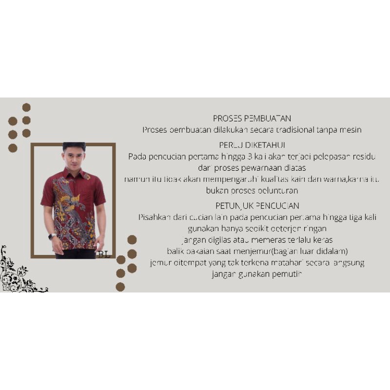 Kemeja Batik Pria Baju Batik Pria Lengan Pendek size M L XL XXL bahan Bagus Berkualitas