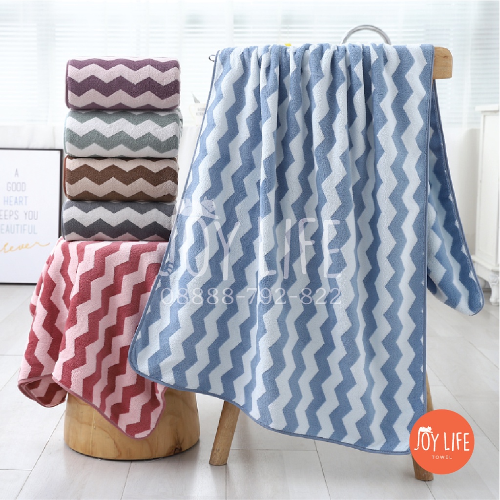 Handuk mandi bulu 70cmx140cm / handuk dewasa handuk motif zigzag new daya serap tinggi dan lembut