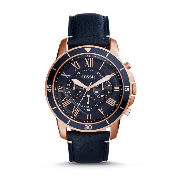 TERBARU Jam Tangan Pria Fossil GRANT SPORT CHRONOGRAPH BLUE LEATHER FS5237 PALING MURAH
