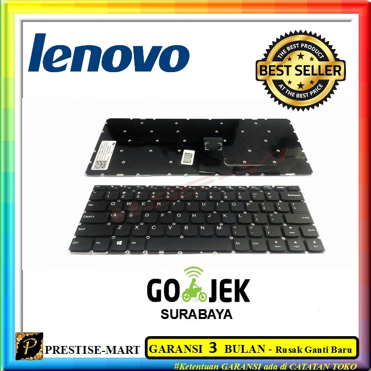 Keyboard Laptop Lenovo IdeaPad 110-14 110-14ibr 110-14isk Soket Tengah - Hitam