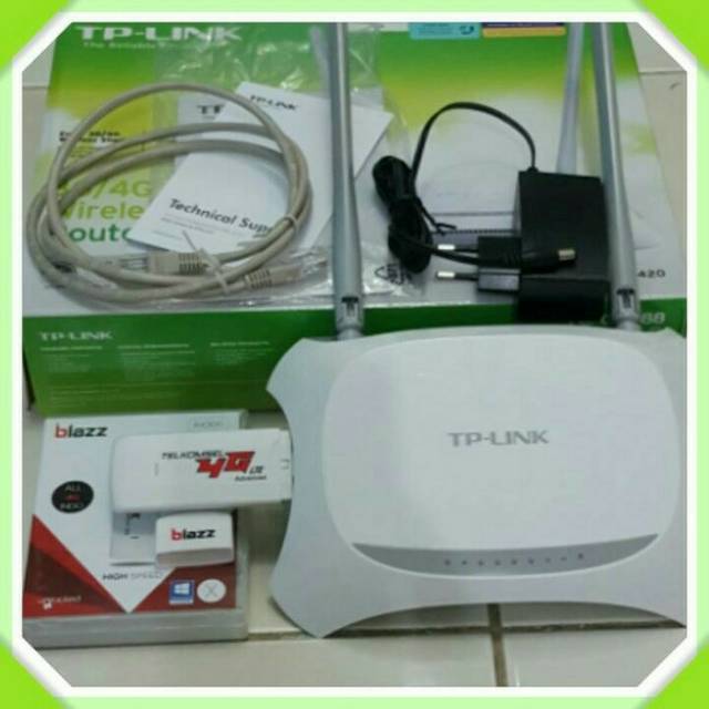 PAKET MODEM 4GB PLUS ROUTER WIRELES TP LINK 3420 BAGUS BUAT TOKO DAN CCTV