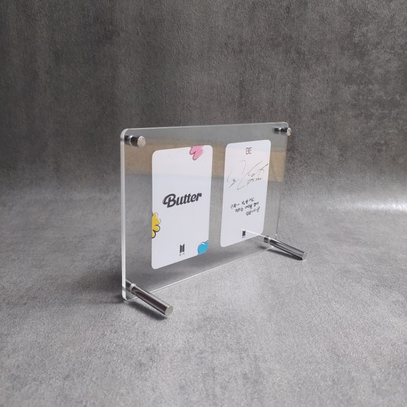 Frame Foto 4R Akrilik Stand Penyangga Kaki Metal Stainless Acrylic Photo Table Top Bingkai Photo