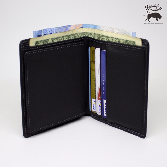 Dompet Kulit Asli - Bifold Wallet Model Tegak - Dompet Pria