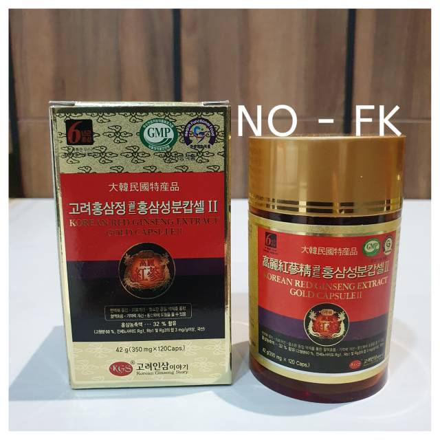 Original Korea Korean red ginseng extract gold capsule II GMP 120 kapsul