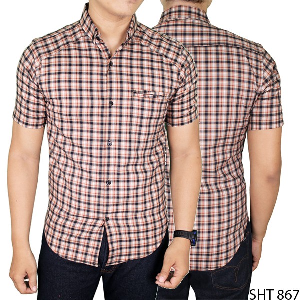 Kemeja Flannel Pria Lengan Pendek Murah Terbaru (COMB)