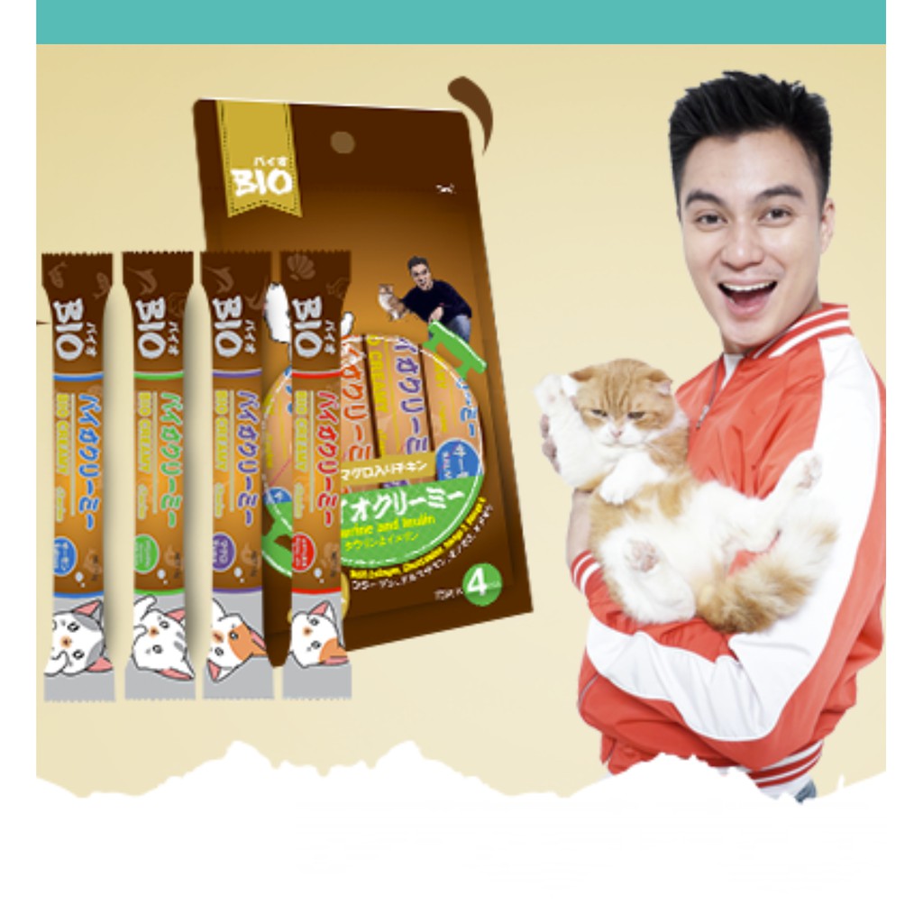 BIO Creamy SNACK KUCING 1 Pack isi 4x15Gr