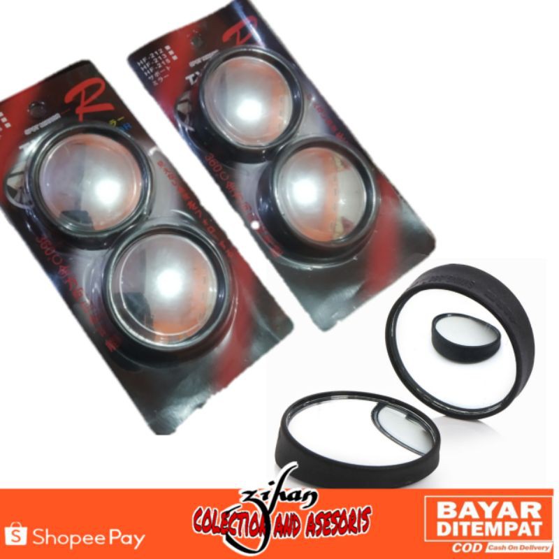 Blind Spot Mirror Bulat Kiri Kanan - Spion Blind Spot Motor Mobil - 2 Pcs