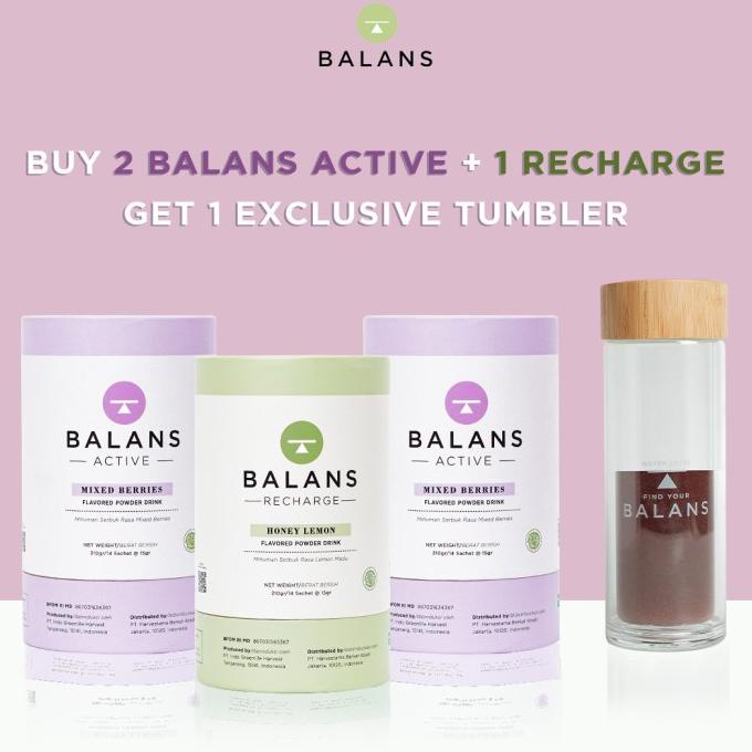 

Balans Bundling 2 Active+1 Recharge Get Exclusive Tumbler|Fiber Drink | Minuman