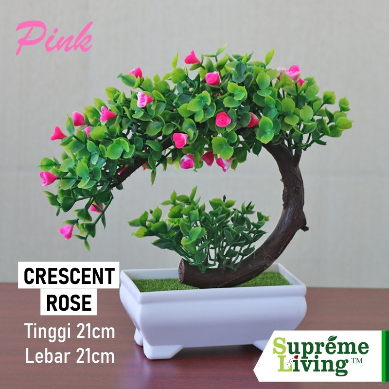 Pohon Bonsai Tanaman Plastik Hiasan Dekorasi Rumah Pot Snowball